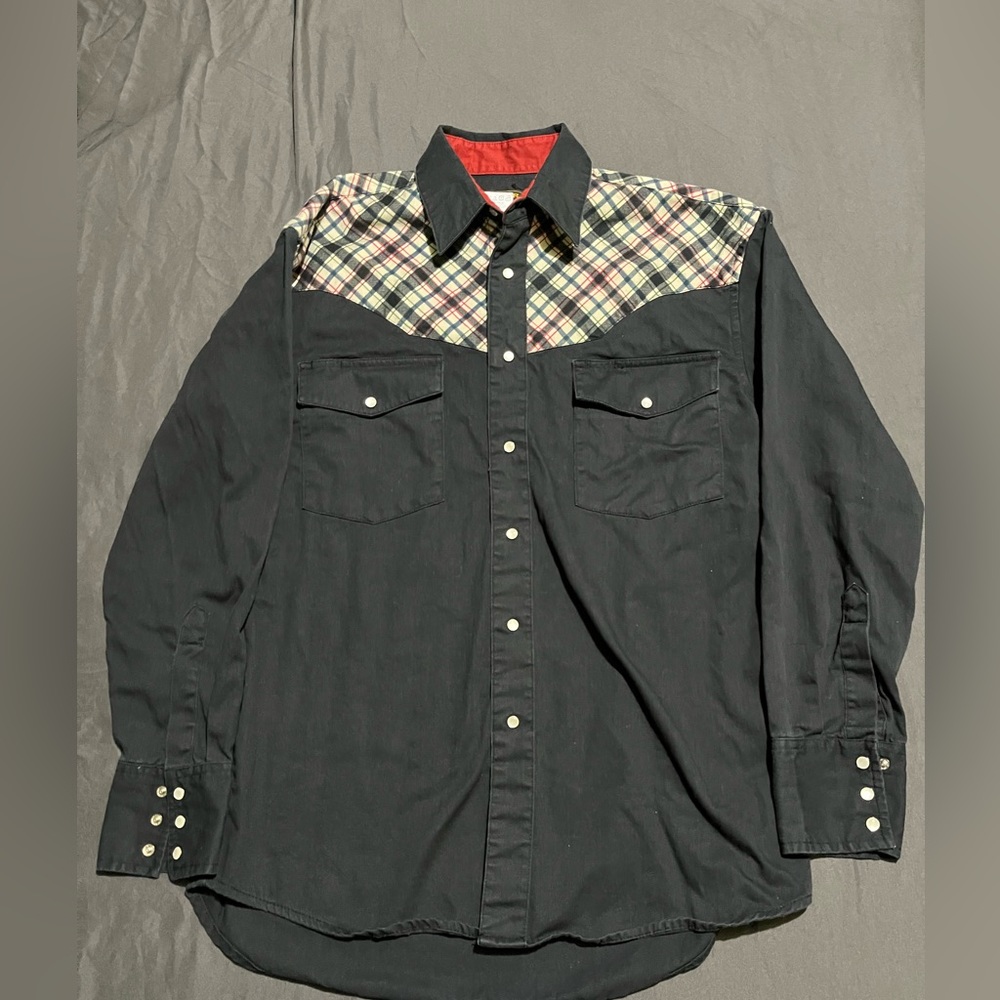 Vintage wrangler rustler pearl snap shirt